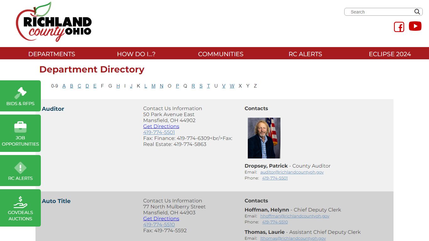 Richland County Ohio - Departments - EvoGov Demo Website